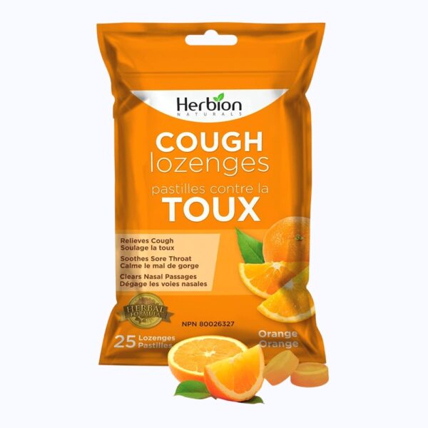 Herbion Cough Lozenges Orange 25 Count Pharma Clover